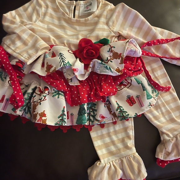 3 beautiful 12 months christmas outfit - Picture 1 of 3
